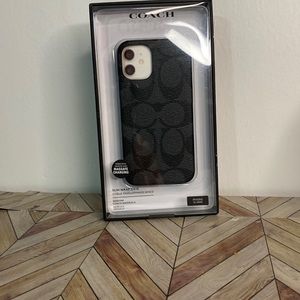 COACH iphone 12 mini leather phone case